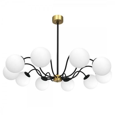 SERENETY TAKLAMPA SVART/MÄSSING/OPAL 104 CM