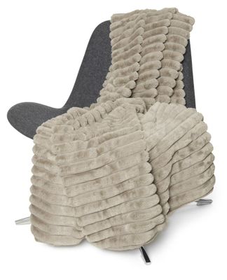 Stripy Pläd fusk beige 120x180cm