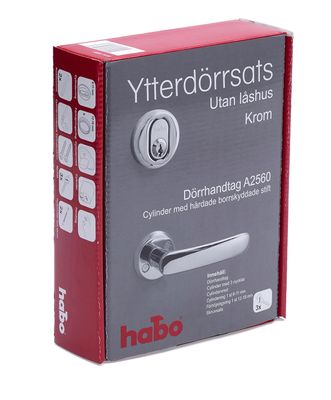 Ytterdörrsats utan låshus A2560 Krom