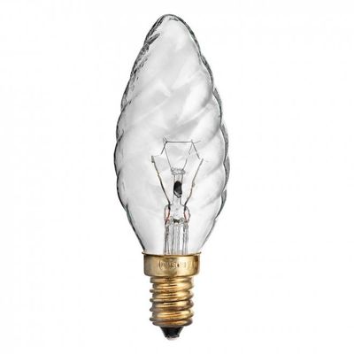 Kronljus vriden klar E14 240v 15W 10 PACK