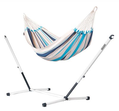 Hängmatta med stativ Caribeña Aqua Blue