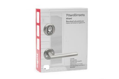 Ytterdörrsats utan låshus Miami Borstad aluminium