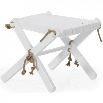 EcoChair Pall/Sidobord, Björk, Vitmålad