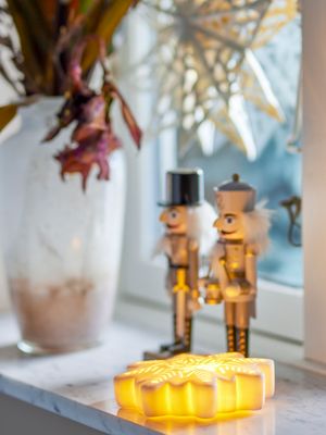 Dekoration med ljus Vit Stengods Flake | Bloomingville
