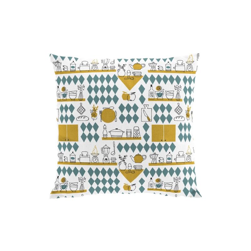 Köket grön/gul kuddfodral Arvidssons Textil