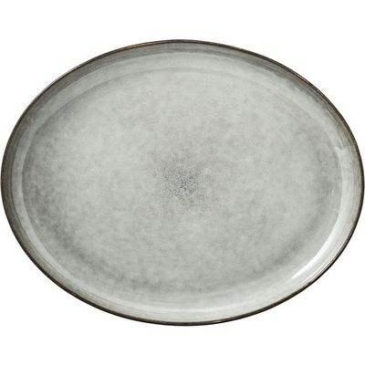 Lene Bjerre Amera Bricka Grå Stengods 34x27 cm