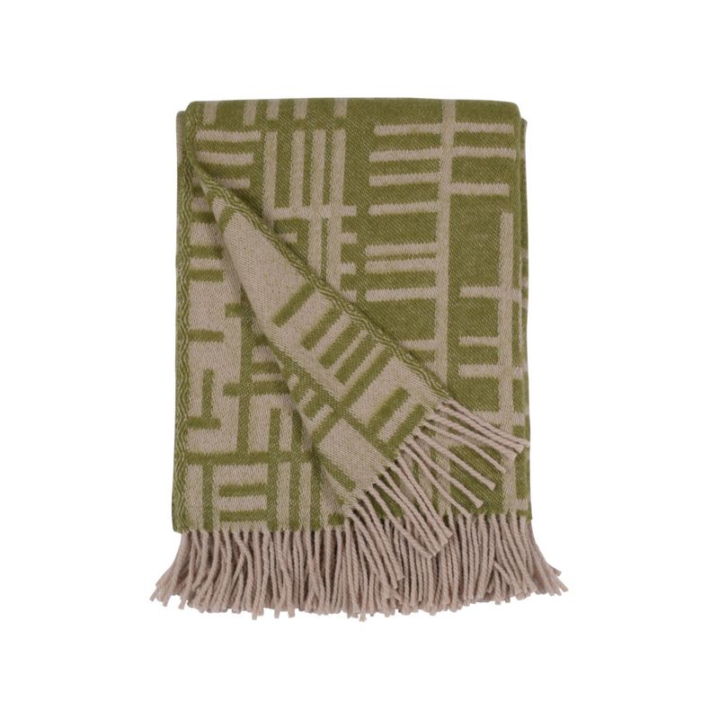 Pickepin, Pläd, Mossgrön Beige Almedahls
