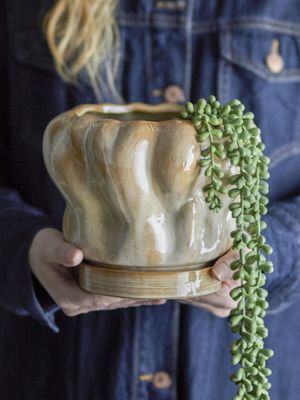 Hollis Blomkruka m/fat Natur Stengods Ø20cm Bloomingville