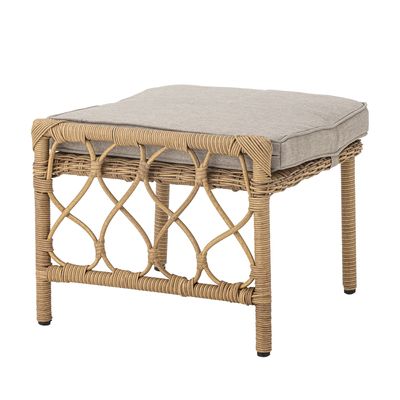 Belluce Lounge Chair w/Stool Natur Polyrattan H82cm Set om 2 Bloomingville