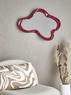 Violeta Väggspegel Röd Polyresin L47 cm Bloomingville