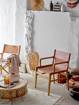 Fåtölj Brun Läder Ollie | Bloomingville