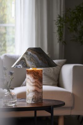 Marnie Bordslampa Marmor 43cm Grå | PR Home