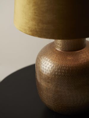 PR Home Henry Lampfot Antikmässing 34 cm