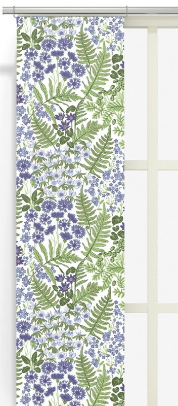 Blå Blom ljusblå panellängd 2 pack Arvidssons Textil