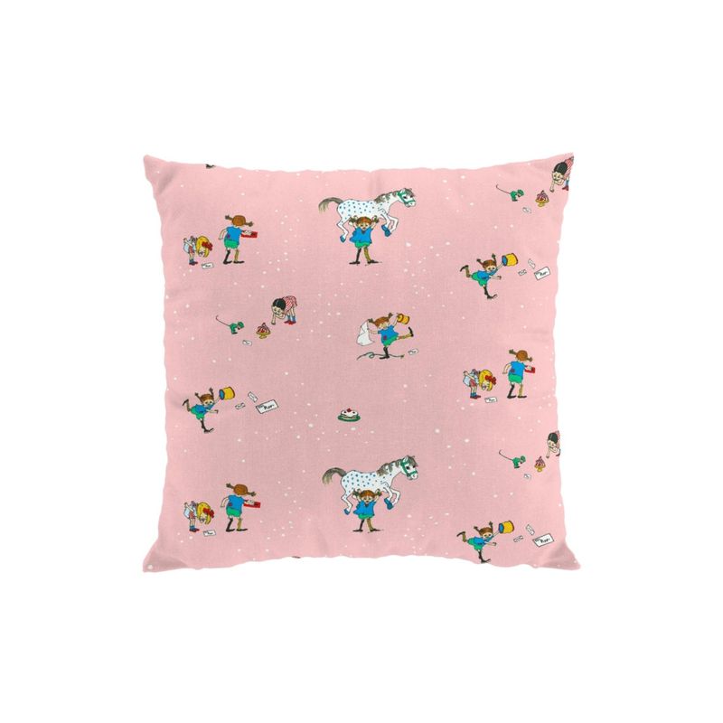 Pippi Med Vänner rosa kuddfodral Arvidssons Textil