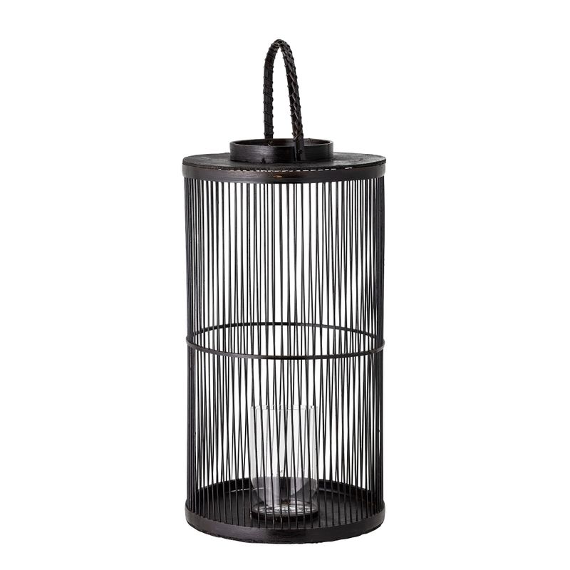 Lyktor med glas Svart Bambu Effie | Bloomingville