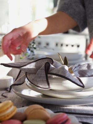 Svanefors Sabina Servett 4-pack Asfalt 45x45 cm