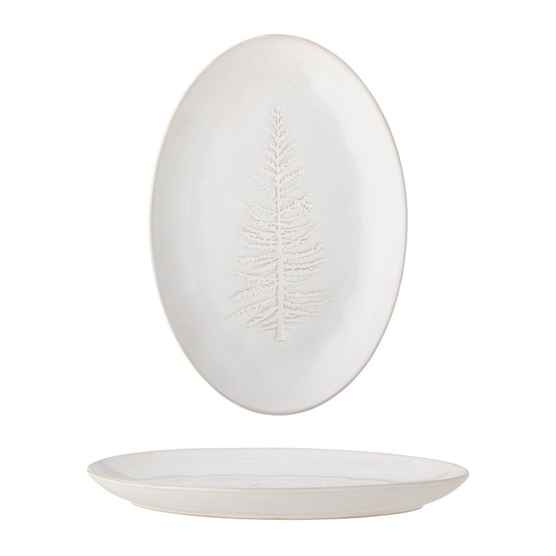 Winter Serveringstallrik Natur Stengods H3cm Bloomingville