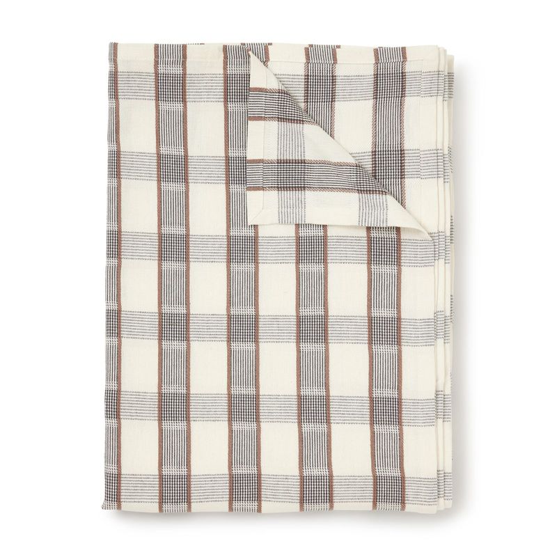 Jakobsdals Quadro Duk 140x260 cm Svart/Offwhite