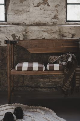 Jakobdahls Striato Sittdyna 40x40x5 cm Brun/Offwhite