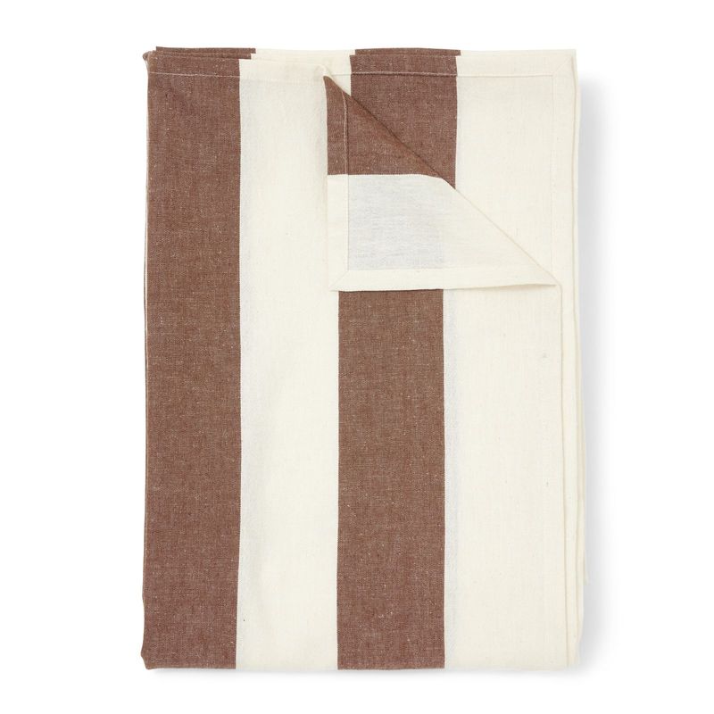 Jakobsdals Striato Duk 140x260 cm Brun/Offwhite