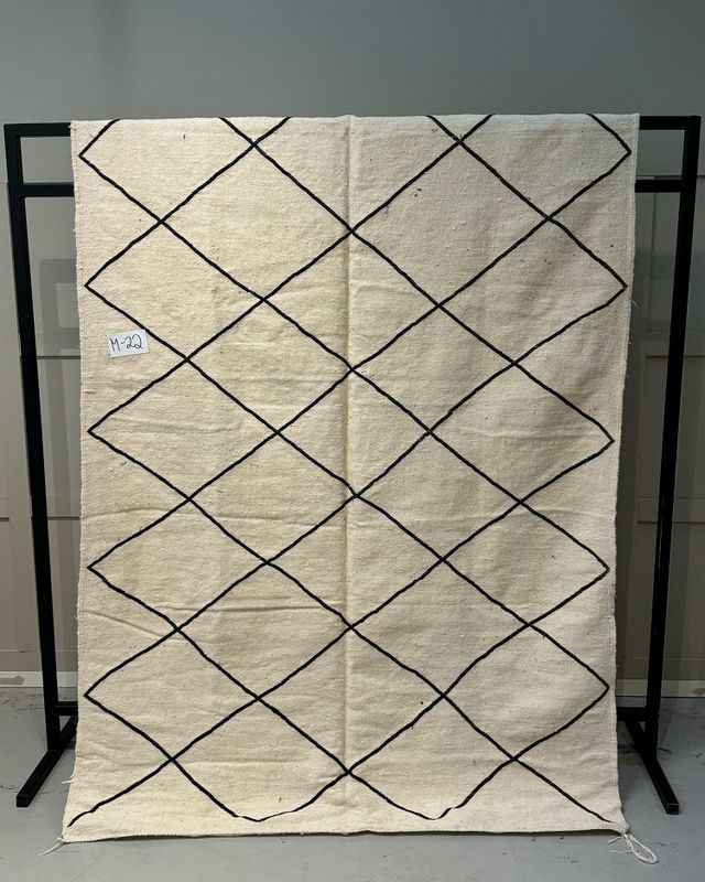 Jakobdahls Vintage Matta M 140x245 cm Offwhite/Svart