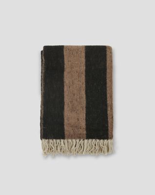 Jakobsdals Zara blockstripe Pläd 130x170 cm Valnöt