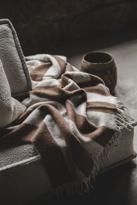 Jakobdahls Zara blockstripe Pläd 130x170 cm Ekollon