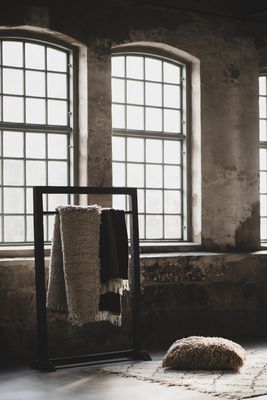 Jakobdahls Zara blockstripe Pläd 130x170 cm Valnöt