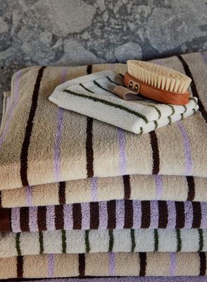 Handduk Offwhite / Grön Ekologisk Bomull OYOY LIVING
