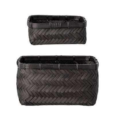Korg Svart Bambu Donia Set om 2 | Bloomingville