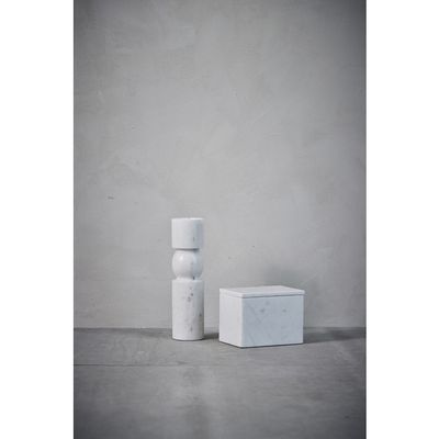 Lene Bjerre Ellia Ljusstake Vit Marmor H30 cm