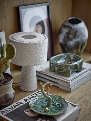 Bloomingville Emmie Bordslampa, Vit, Polyester Ø20xH30 cm