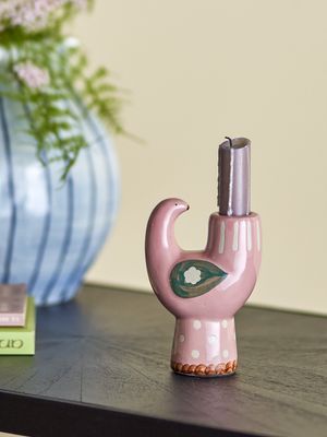 Bloomingville Trudy Ljushållare, Rosa, Stengods L9xH12,5xW6 cm