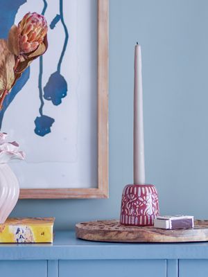Ljusstake Lila Stengods Samsin | Bloomingville