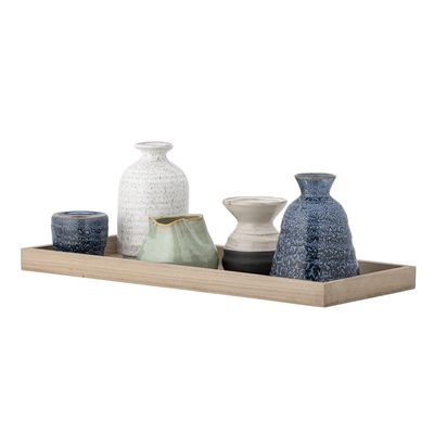 Longo Bricka med ljushållare Blå Stengods H17cm Set om 6 Bloomingville