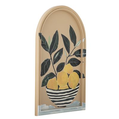 Bloomingville Limone Illustration Med Ram, Gul, Mdf L33xH51xW2 cm