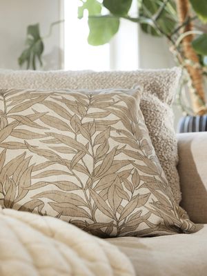 Blad Kuddfodral Beige 45x45cm | Svanefors