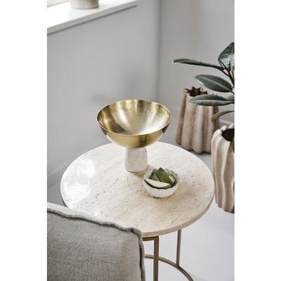 Lene Bjerre Traville Sidobord Linne Travertin