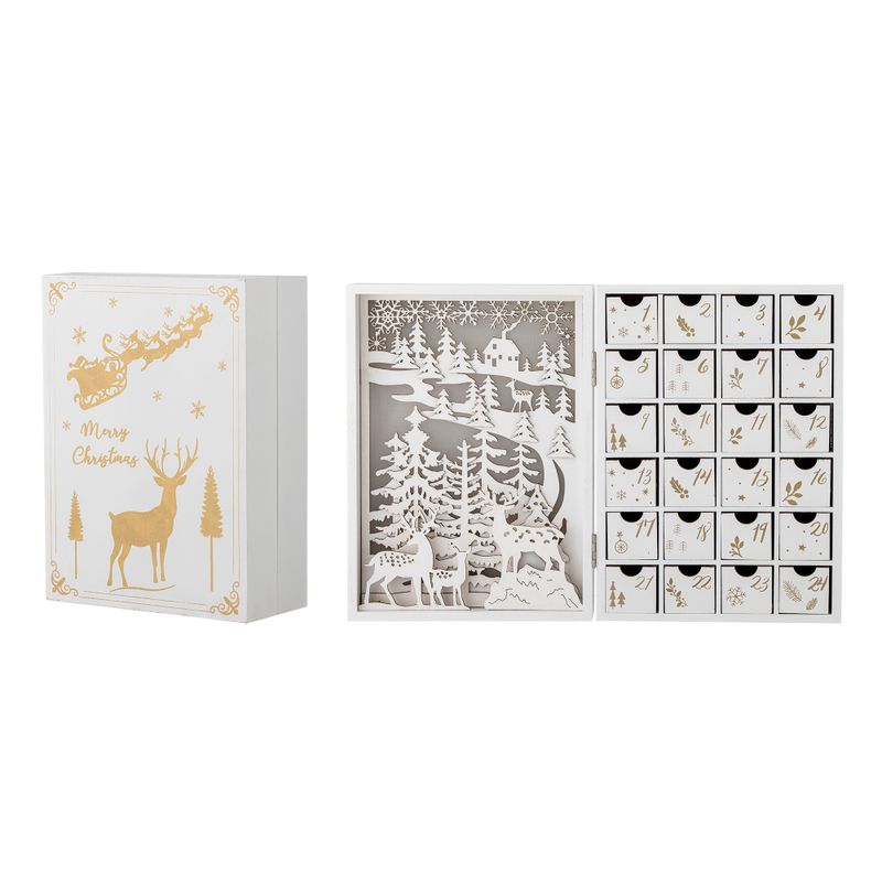 Kalender med ljus Vit Plywood Elimar | Bloomingville