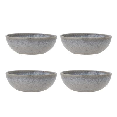 Bloomingville Paula Skålset, Blå, Stengods Ø16,5xH6 cm, Set om 4