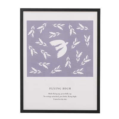 Illustration med ram Svart Furu Flye | Bloomingville