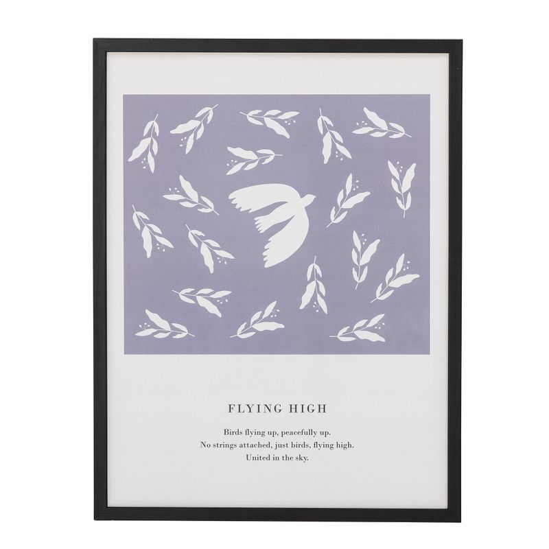 Illustration med ram Svart Furu Flye | Bloomingville