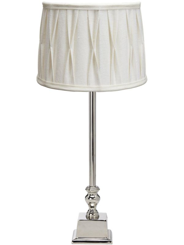 Linné Bordslampa med stygn Skärm 66cm Silver | PR Home