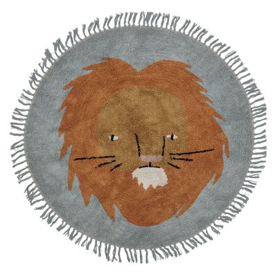 Bloomingville Leroy Matta, Blå, Bomull Ø130 cm