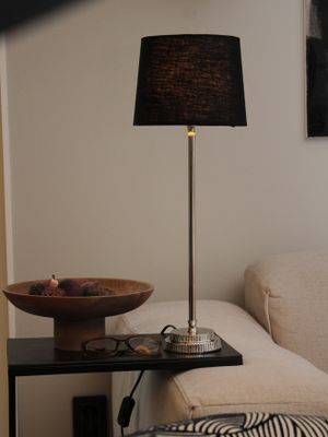 Kent Bordslampa med Svart Skärm 59cm Silver | PR Home