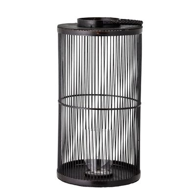 Lyktor med glas Svart Bambu Effie | Bloomingville