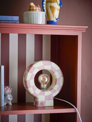 Bloomingville Vialini Bordslampa, Rosa, Stengods L20,5xH23,5xW7 cm