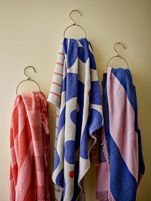 Bloomingville Eviaya Pläd, Blå, Återvunnen Bomull L160xW130 cm