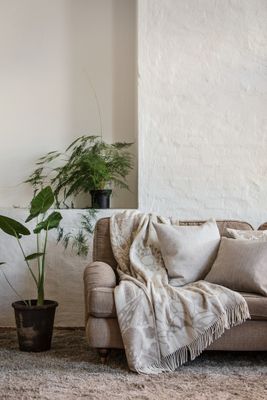 Skogen, Pläd, Beige Offwhite Almedahls